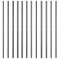 Preview: Zaunpfosten 12 pcs Grau 130 cm Pulverbeschichteter Stahl