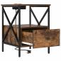 Preview: Nachttisch 2 stk. Geräucherte Eiche 41,5 x 40,5 x 55 cm