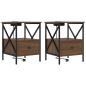 Preview: Nachttisch 2 pcs Braune Eiche 41,5 x 40,5 x 55 cm Holzwerkstoff
