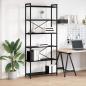 Preview: ARDEBO.de - Bücherregal Schwarze Eiche 80 x 30 x 188 cm Holz und Stahl