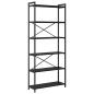 Preview: Bücherregal Schwarze Eiche 80 x 30 x 188 cm Holz und Stahl