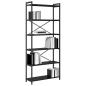 Preview: Bücherregal Schwarze Eiche 80 x 30 x 188 cm Holz und Stahl