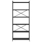 Preview: Bücherregal Schwarze Eiche 80 x 30 x 188 cm Holz und Stahl