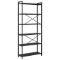 Preview: Bücherregal Schwarze Eiche 80 x 30 x 188 cm Holz und Stahl