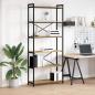 Preview: ARDEBO.de - Bücherregal Eiche handwerklich 80 x 30 x 188 cm Holzwerkstoff