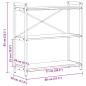 Preview: Bücherregal Eiche handwerklich 80 x 30 x 83 cm Holzwerkstoff