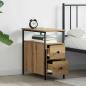 Preview: Nachttisch mit Schubladen Eiche handwerklich 30 x 60 x 60 cm