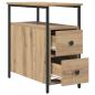 Preview: Nachttisch mit Schubladen Eiche handwerklich 30 x 60 x 60 cm