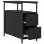 Preview: Nachttisch Schwarze Eiche 30 x 60 x 60 cm Eisen und Spanplatte