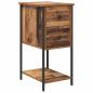 Preview: Nachttisch Altholz 32 x 42 x 70 cm Eisen und Spanplatte