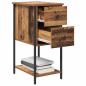 Preview: Nachttisch Altholz 32 x 42 x 70 cm Eisen und Spanplatte