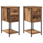 Preview: Nachttisch 2 pcs Altholz 32 x 42 x 70 cm Eisen und Spanplatte