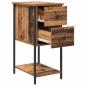 Preview: Nachttisch 2 pcs Altholz 32 x 42 x 70 cm Eisen und Spanplatte