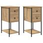 Preview: Nachttisch 2 pcs Eiche handwerklich 32 x 42 x 70 cm