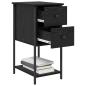 Preview: Nachttisch mit Schubladen 2 pcs Schwarze Eiche 32 x 42 x 70 cm