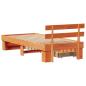 Preview: Bettgestell mit Schubladen mit Kopfteil mit Speicher Wachsbraun 90 x 190 cm Massivkiefer