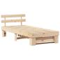 Preview: Bettgestell mit Schubladen mit Kopfteil mit Speicher Braun 75 x 190 cm Massivkiefer