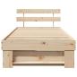 Preview: Bettgestell mit Schubladen mit Kopfteil mit Speicher Braun 75 x 190 cm Massivkiefer