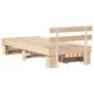 Preview: Bettgestell mit Schubladen mit Kopfteil mit Speicher Braun 75 x 190 cm Massivkiefer