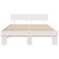 Preview: Bettgestell mit Kopfteil Weiß 150 x 200 cm Massivkiefer