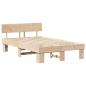 Preview: Bettgestell mit Kopfteil Braun 140 x 190 cm Massivkiefer