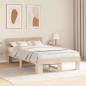 Preview: Bettgestell mit Kopfteil Braun 140 x 190 cm Massivkiefer
