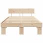 Preview: Bettgestell mit Kopfteil Braun 140 x 190 cm Massivkiefer