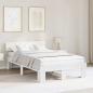 Preview: ARDEBO.de - Bettgestell mit Kopfteil Weiß 140 x 190 cm Massivkiefer