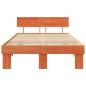 Preview: Bettgestell mit Kopfteil Wachsbraun 140 x 190 cm Massivkiefer