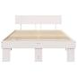 Preview: Bettgestell mit Kopfteil Weiß 135 x 190 cm Massivkiefer