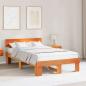 Preview: ARDEBO.de - Bettgestell mit Kopfteil Wachsbraun 120 x 190 cm Massivkiefer