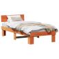 Preview: Bettgestell mit Kopfteil Wachsbraun 80 x 200 cm Massivkiefer