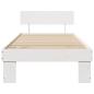 Preview: Bettgestell mit Kopfteil Weiß 75 x 190 cm Massivkiefer