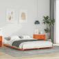 Preview: ARDEBO.de - Bodenbettgestell Wachsbraun 160 x 200 cm Massivholz Kiefer