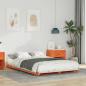 Preview: ARDEBO.de - Bodenbettgestell Wachsbraun 140 x 190 cm Massivholz Kiefer