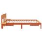 Preview: Bettgestell mit Nachttischen Wachsbraun 150 x 200 cm