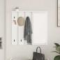 Preview: Wandmontierter Kleiderständer mit Regal Wandmontiert mit Spiegel Weiß 84 x 10 x 80 cm