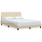 Preview: Bettgestell ohne Matratze "Hanko" Creme 120x200 cm Stoff