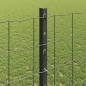 Preview: Zaun mit Pfosten Grau 1.2 x 25 m Pulverbeschichteter Stahl