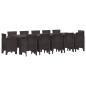 Preview: Garten Essgruppe 13 pcs Braun 300 x 100 x 73 cm Poly Rattan