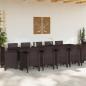 Preview: Garten Essgruppe 13 pcs Braun 300 x 100 x 73 cm Poly Rattan