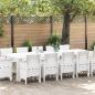 Preview: ARDEBO.de - Garten Essgruppe 13 pcs Weiß 300 x 100 x 73 cm Poly Rattan