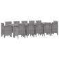Preview: Garten Essgruppe 13 pcs Hellgrau 300 x 100 x 73 cm Poly Rattan