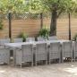 Preview: ARDEBO.de - Garten Essgruppe 13 pcs Hellgrau 300 x 100 x 73 cm Poly Rattan