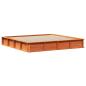 Preview: Bettgestell mit Speicher Wachsbraun 200 x 200 cm Holz