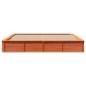 Preview: Bettgestell mit Speicher Wachsbraun 200 x 200 cm Holz