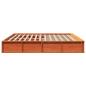 Preview: Bettgestell mit Speicher Wachsbraun 200 x 200 cm Holz