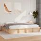 Preview: ARDEBO.de - Bettgestell mit Speicher Braun 180 x 200 cm Holz