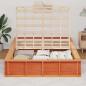 Preview: Bettgestell mit Speicher Wachsbraun 140 x 200 cm Massivholz