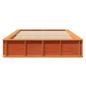 Preview: Bettgestell mit Speicher Wachsbraun 140 x 200 cm Massivholz